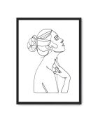 Donna che dipinge, disegno al tratto II - 50x70 cm