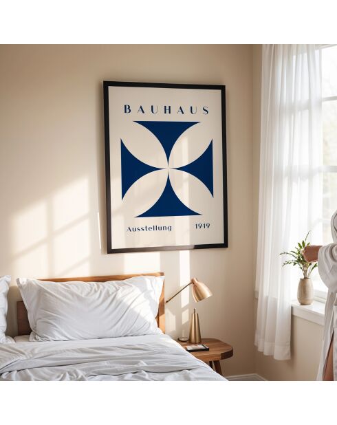 Pittura floreale blu Bauhaus - 50x70 cm