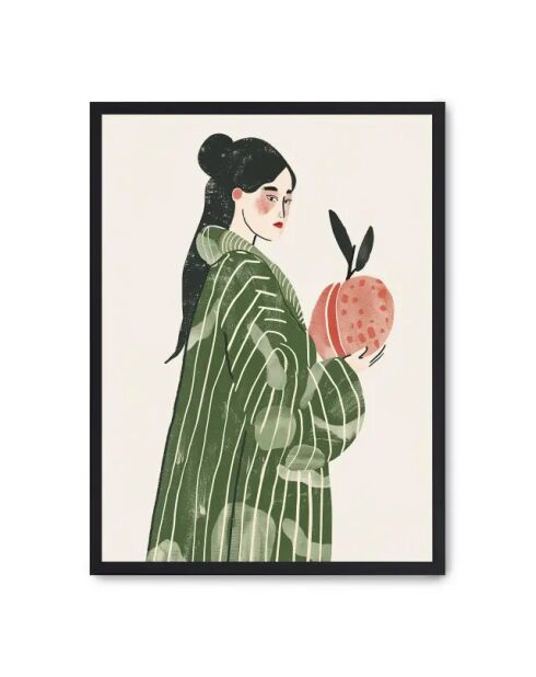 Donna che dipinge con frutta - 50x70 cm