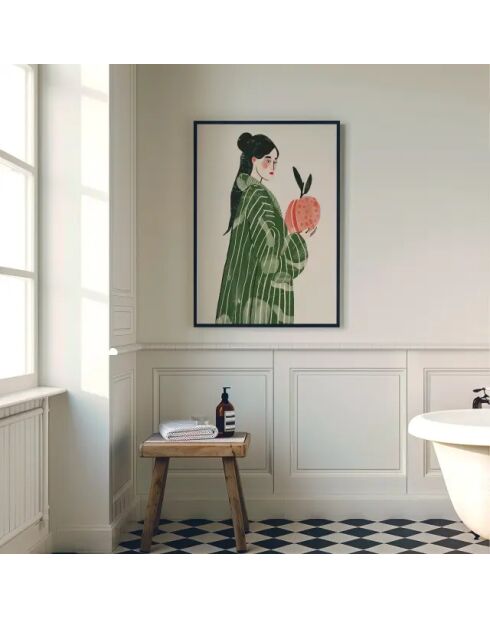 Donna che dipinge con frutta - 50x70 cm