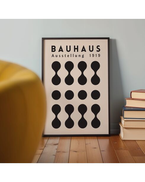 Bauhaus schwarzes Punktgemälde - 50x70 cm