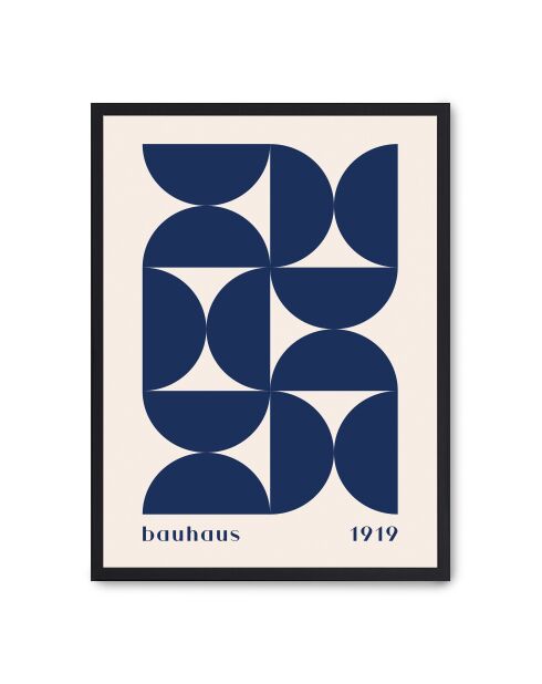 Peinture Bauhaus formes bleues II - 50x70 cm