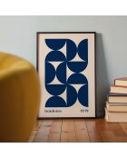 Peinture Bauhaus formes bleues II - 50x70 cm