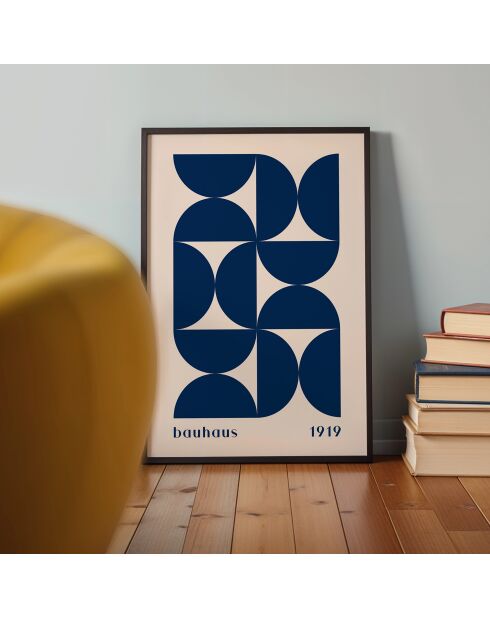 Peinture Bauhaus formes bleues II - 50x70 cm