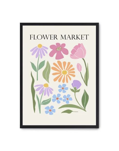 Dipinto del mercato dei fiori IV - 50x70 cm