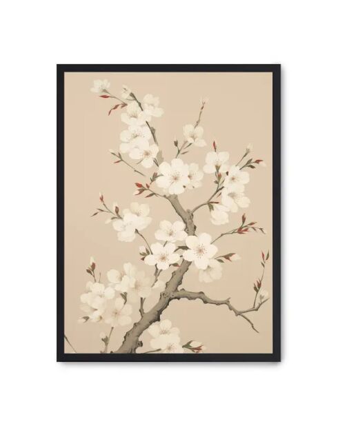 Peinture des fleurs de cerisier blanches - 50x70 cm