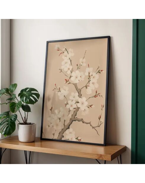 Peinture des fleurs de cerisier blanches - 50x70 cm
