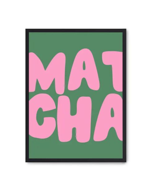 Peinture du matcha rose - 50x70 cm