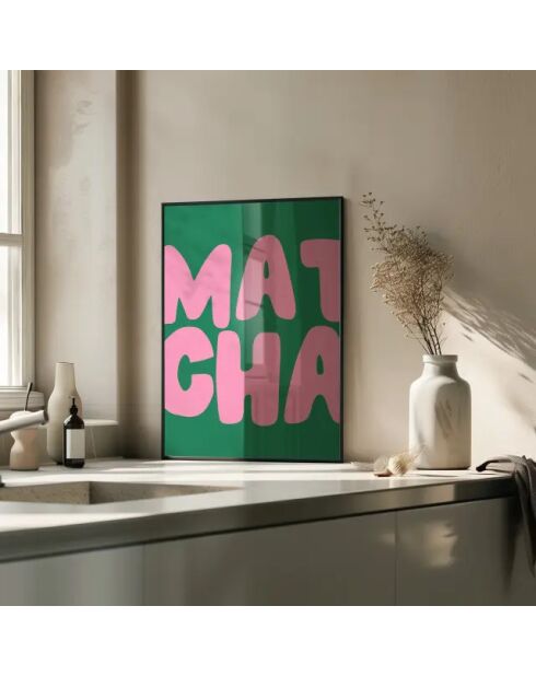 Peinture du matcha rose - 50x70 cm