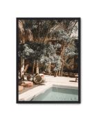 Peinture jungle et piscine - 50x70 cm