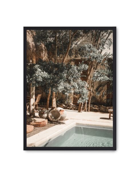 Peinture jungle et piscine - 50x70 cm
