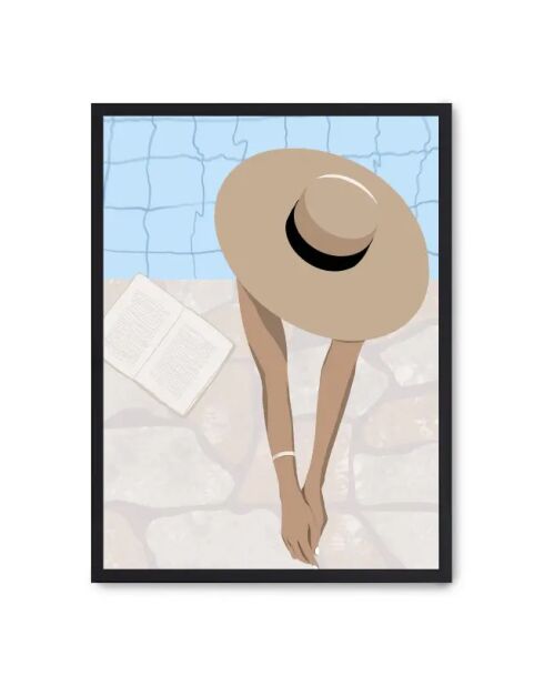 Peinture au bord de la piscine se détendre - 50x70 cm