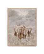 Dipinto di un branco di elefanti I -50x70 cm