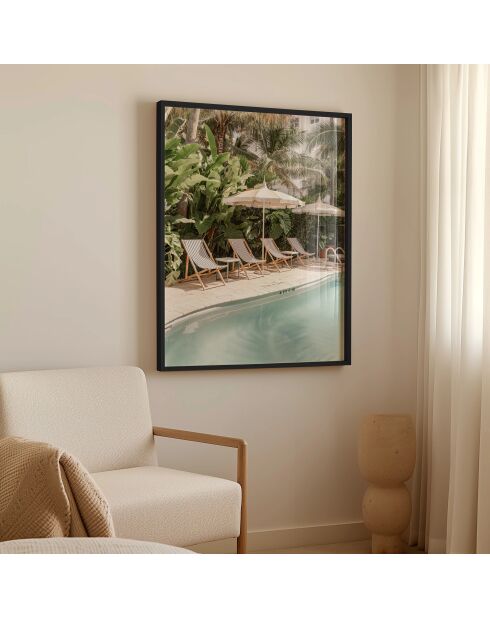 Peinture la sérénité au bord de la piscine - 50x70 cm