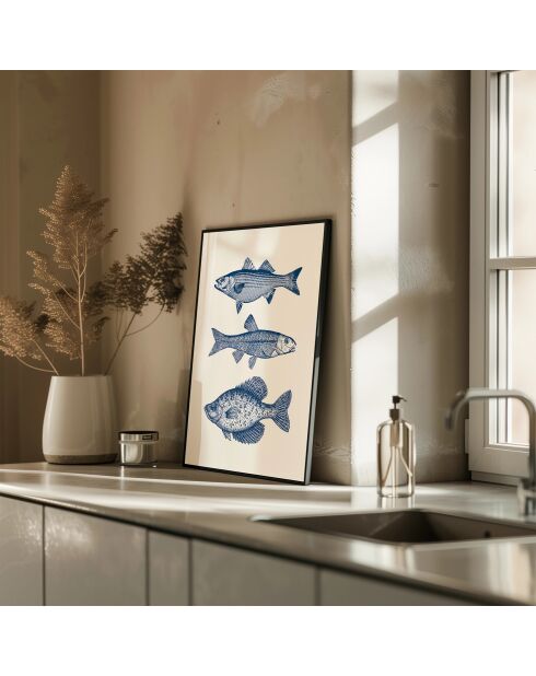 Peinture de poissons vintage - 50x70 cm