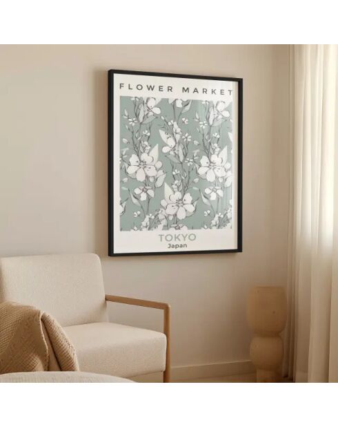 Schilderij bloemenmarkt - 50x70 cm