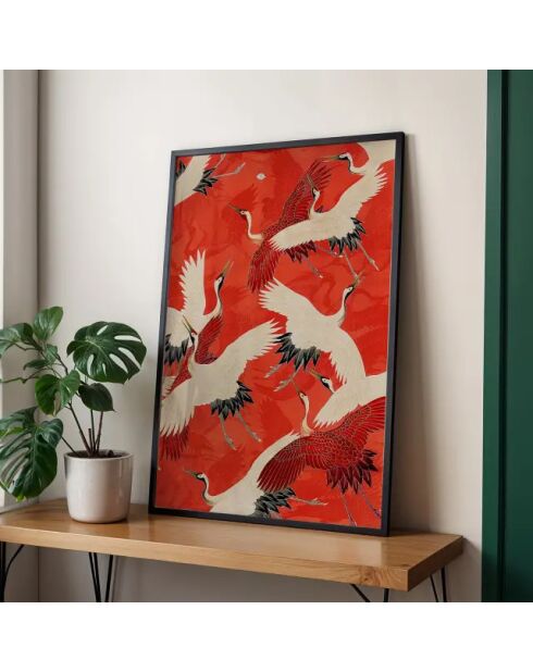 Dipinto di gru rosse - 50x70 cm