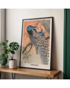 Peinture d'une famille de paons - 50x70 cm