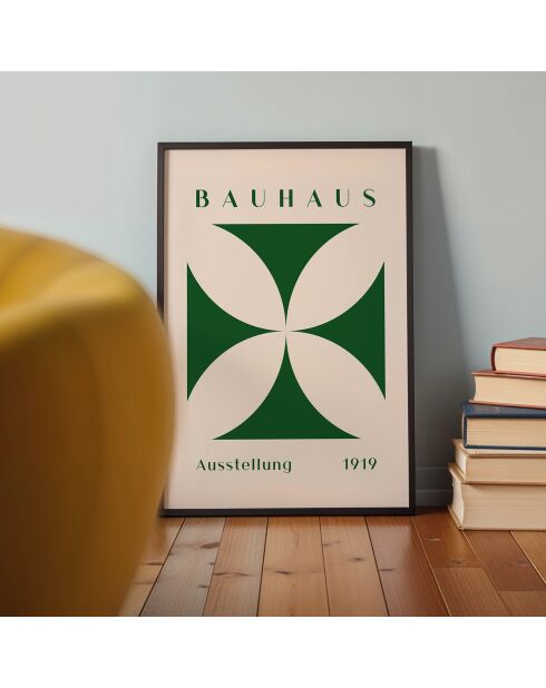 Peinture de fleur verte Bauhaus - 50x70 cm