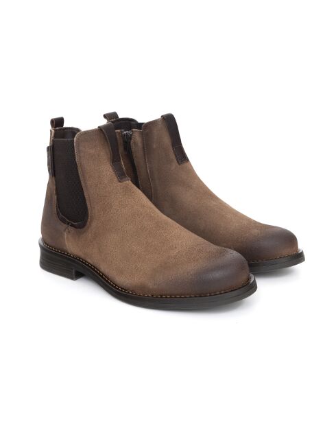 Bottines Sirel Chelsea en daim marron