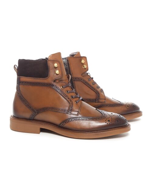 Boots Nisti en cuir marron