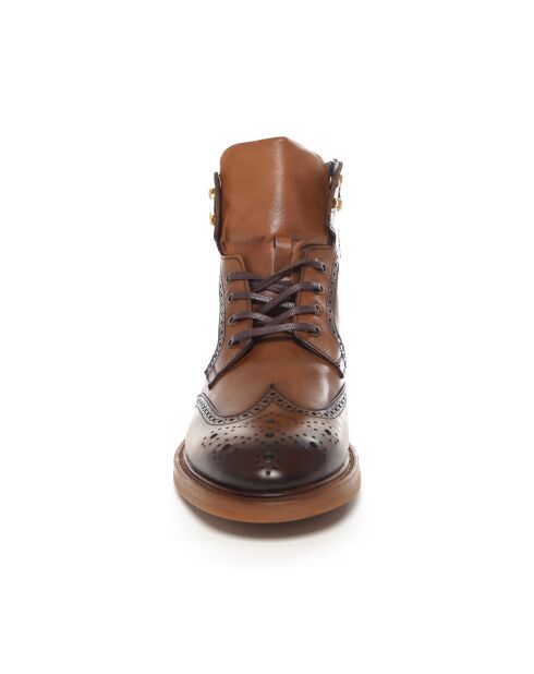 Boots Nisti en cuir marron