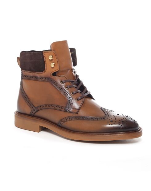 Boots Nisti en cuir marron