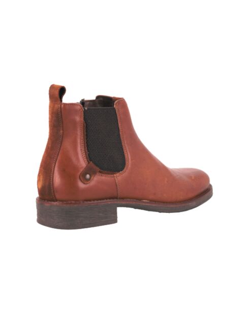 Braune Lederstiefel Chelsea Palimens