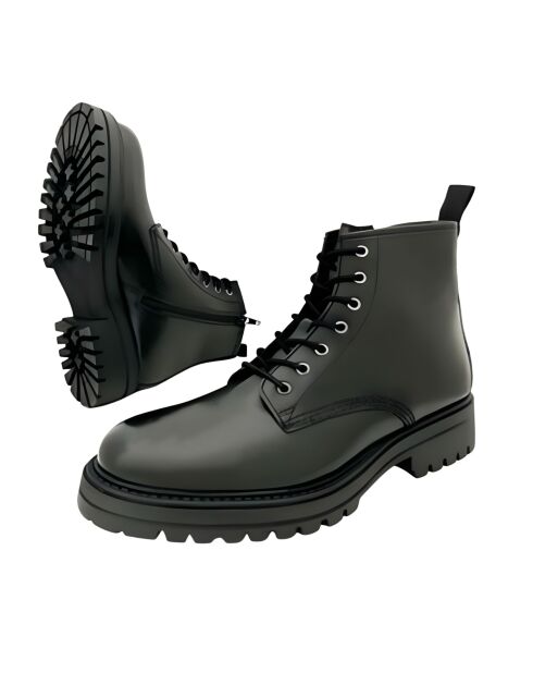 Lamir zwarte leren laarzen