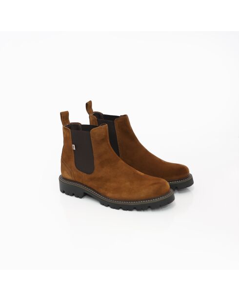 Bottines Chelsea sonip en daim marron