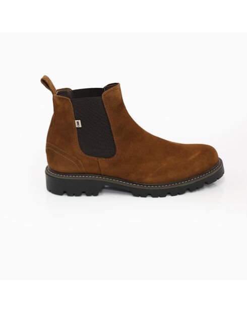 Bottines Chelsea sonip en daim marron