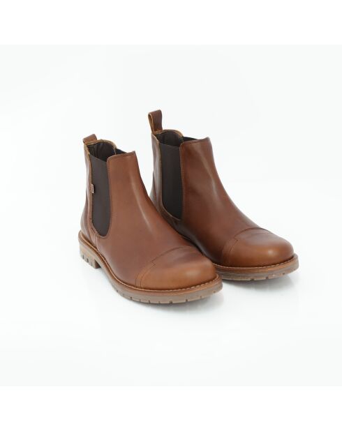 Boots Chelsea Movar en cuir marron