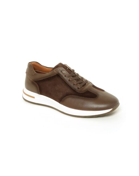 Bruine leren sportsneakers van Varnel