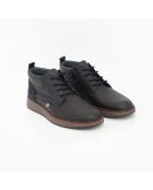 Boots Asedia en daim bleu marine et cuir lisse