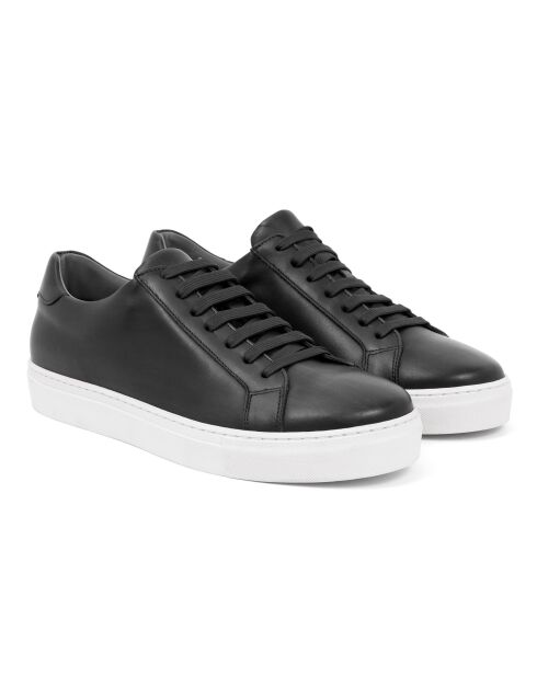 Schwarze Ledersneaker Milbet