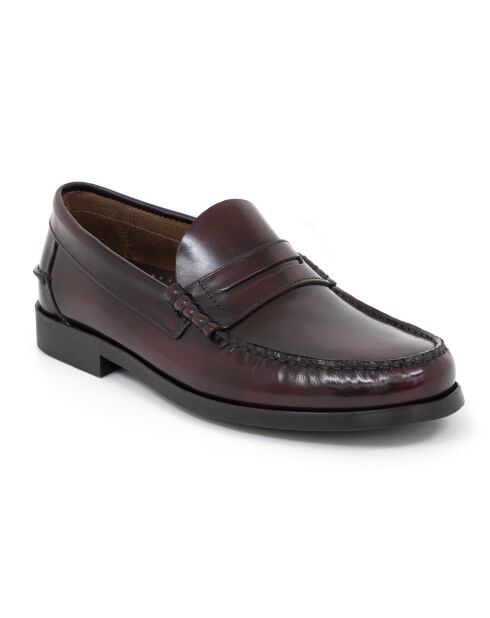 Mocassins Befago en cuir bordeaux