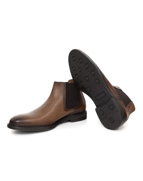 Boots Chelsea Bratoro en cuir marron