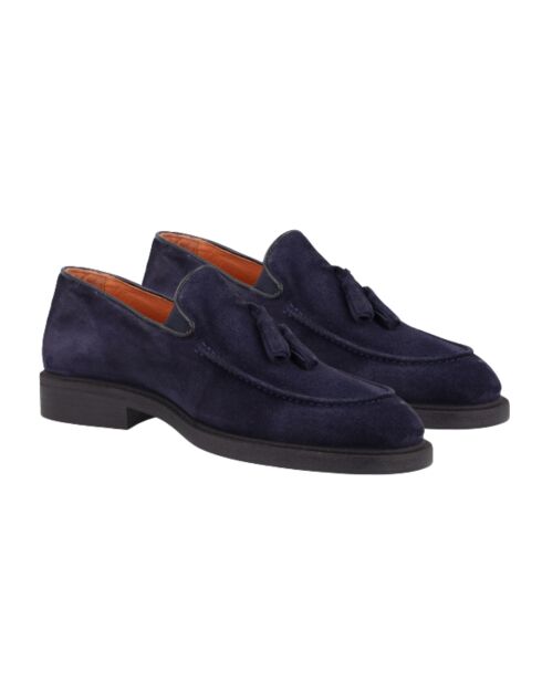 Mocassins Curiel en daim bleu marine