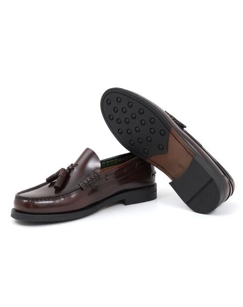 Mocassins Penira en cuir bordeaux