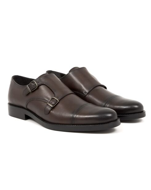Monks Elvin en cuir marron