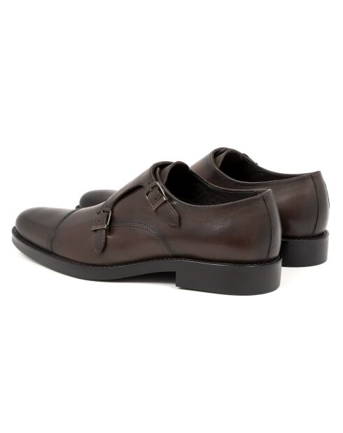 Monks Elvin en cuir marron