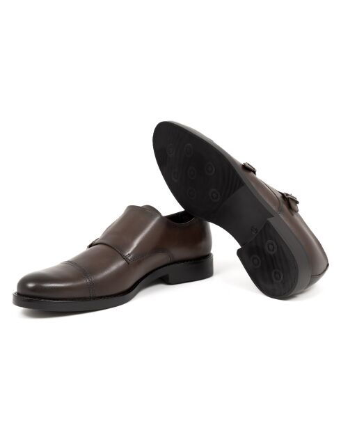 Monks Elvin en cuir marron