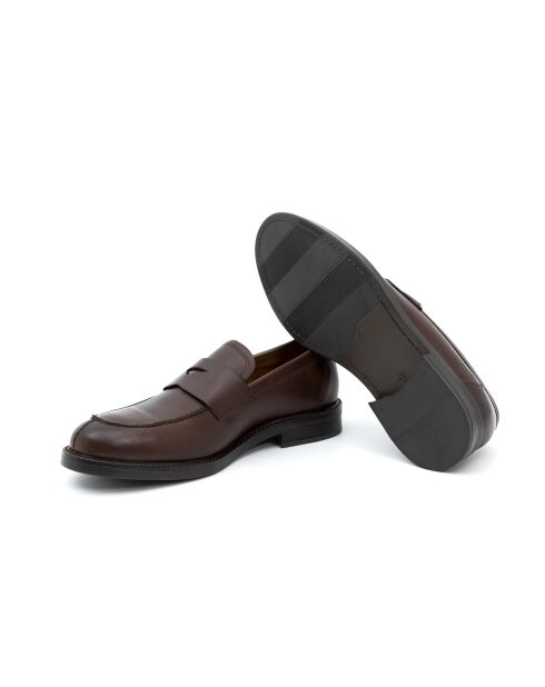 Mocassins Prasur en cuir marron