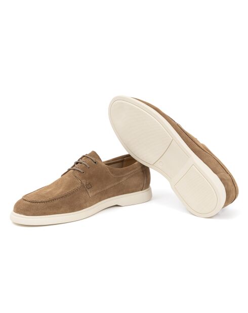 Misuka Bootsschuhe aus braunem Veloursleder