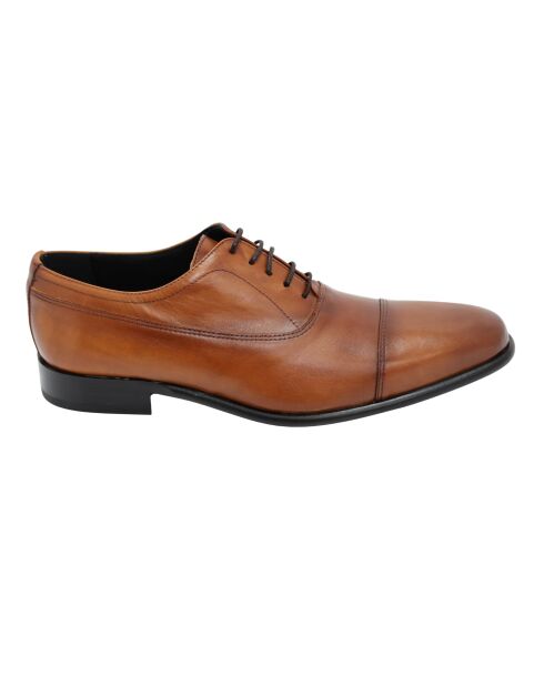 Brazalete Oxford de piel marrón