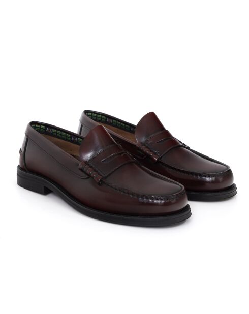 Mocassins Enora en cuir bordeaux