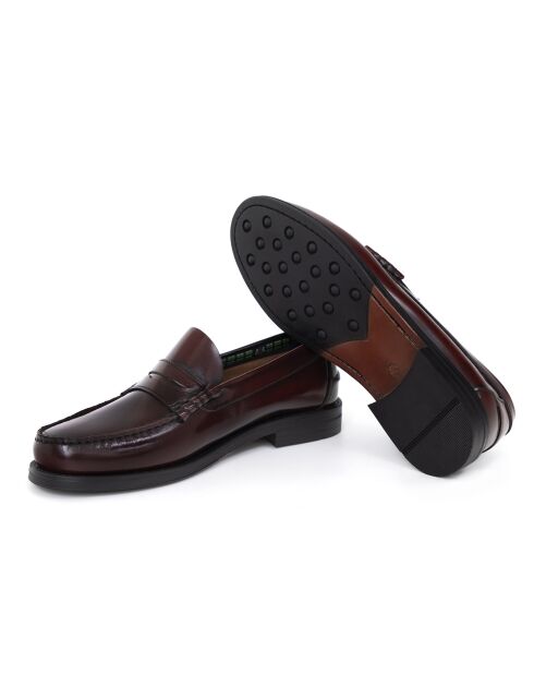 Mocassins Enora en cuir bordeaux