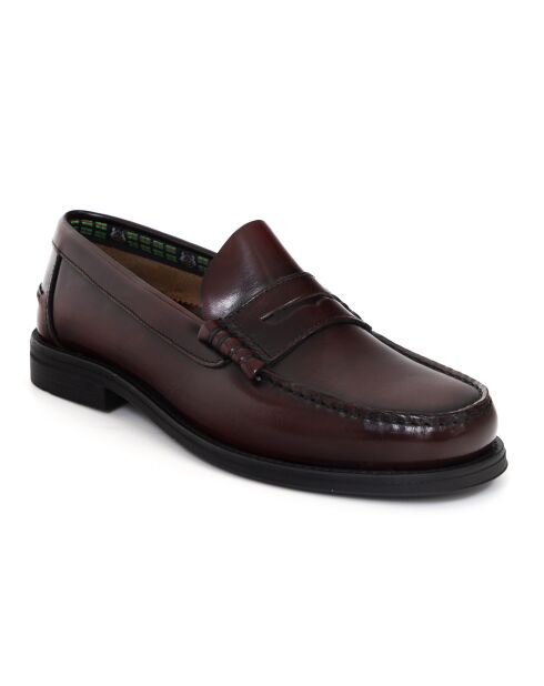 Mocassins Enora en cuir bordeaux
