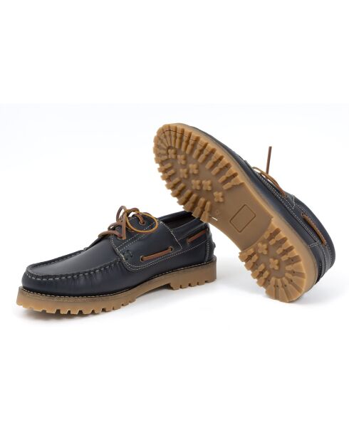 Chaussures bateau Kelen cuir bleu marine