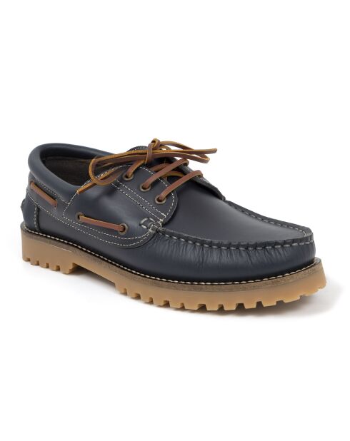 Chaussures bateau Kelen cuir bleu marine